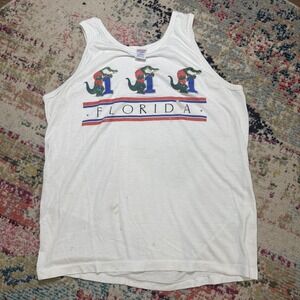 Vintage Jerzees Florida‎ Gators Tank Top Alligator Graphic Sleeveless XL